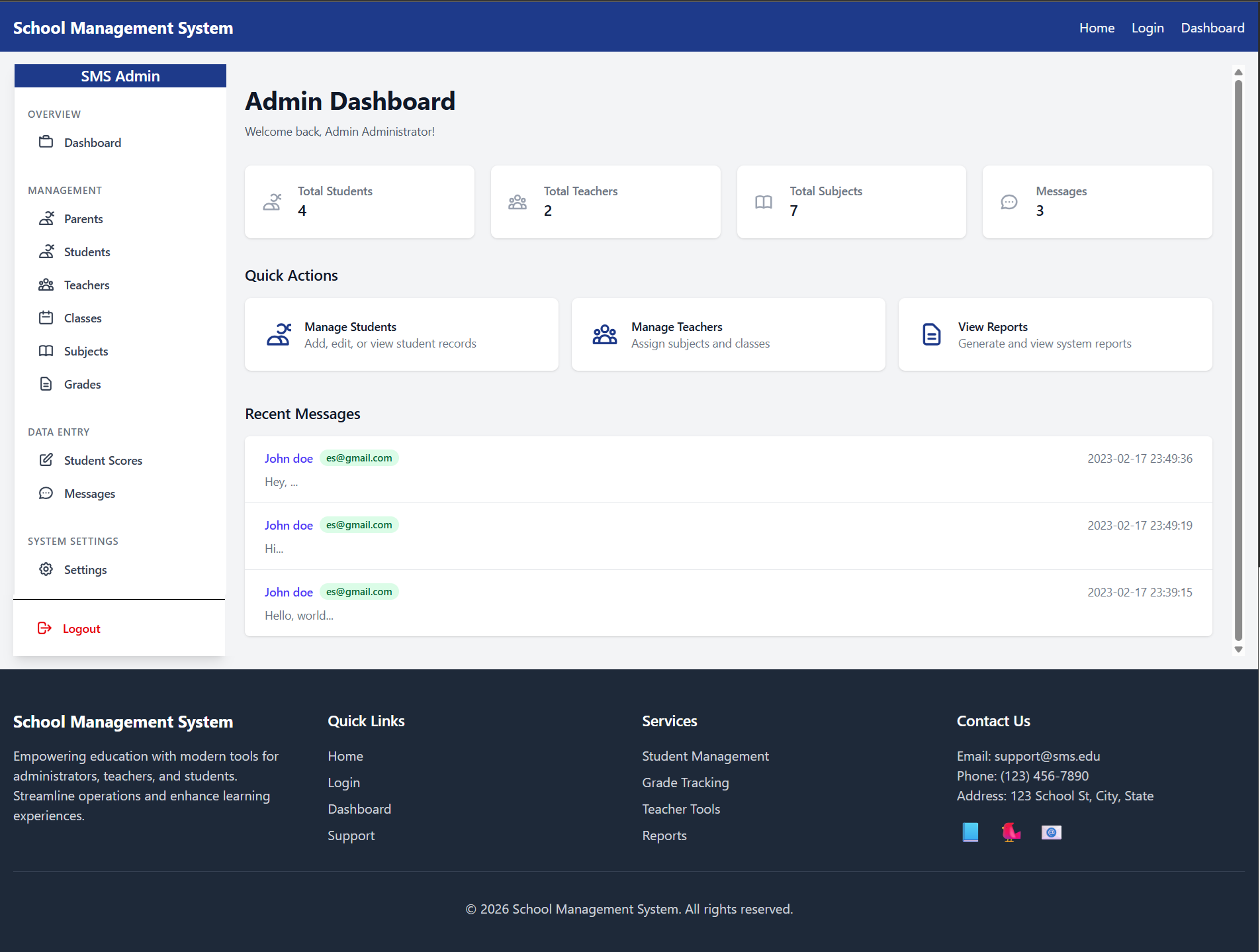 School Management Platform