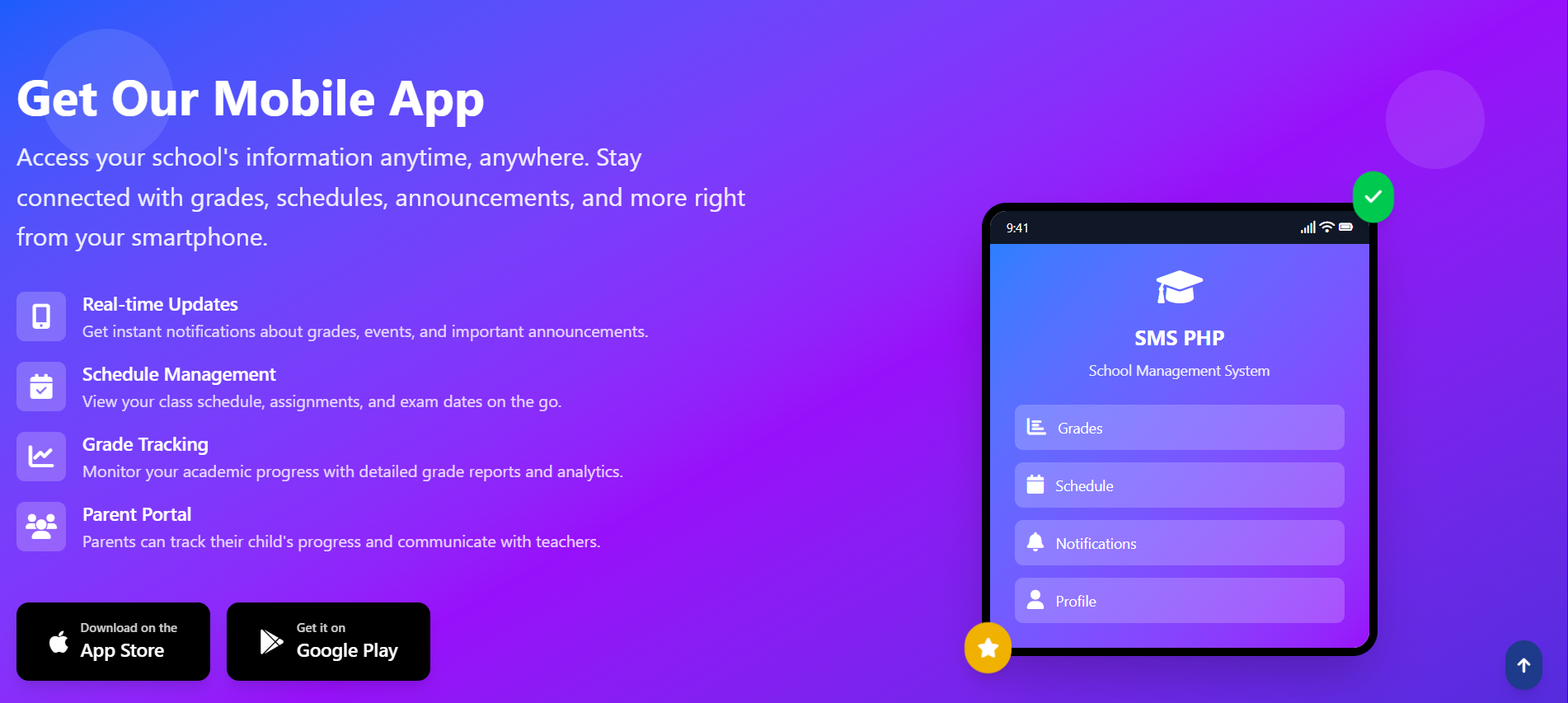 School Management Platform mobile experience